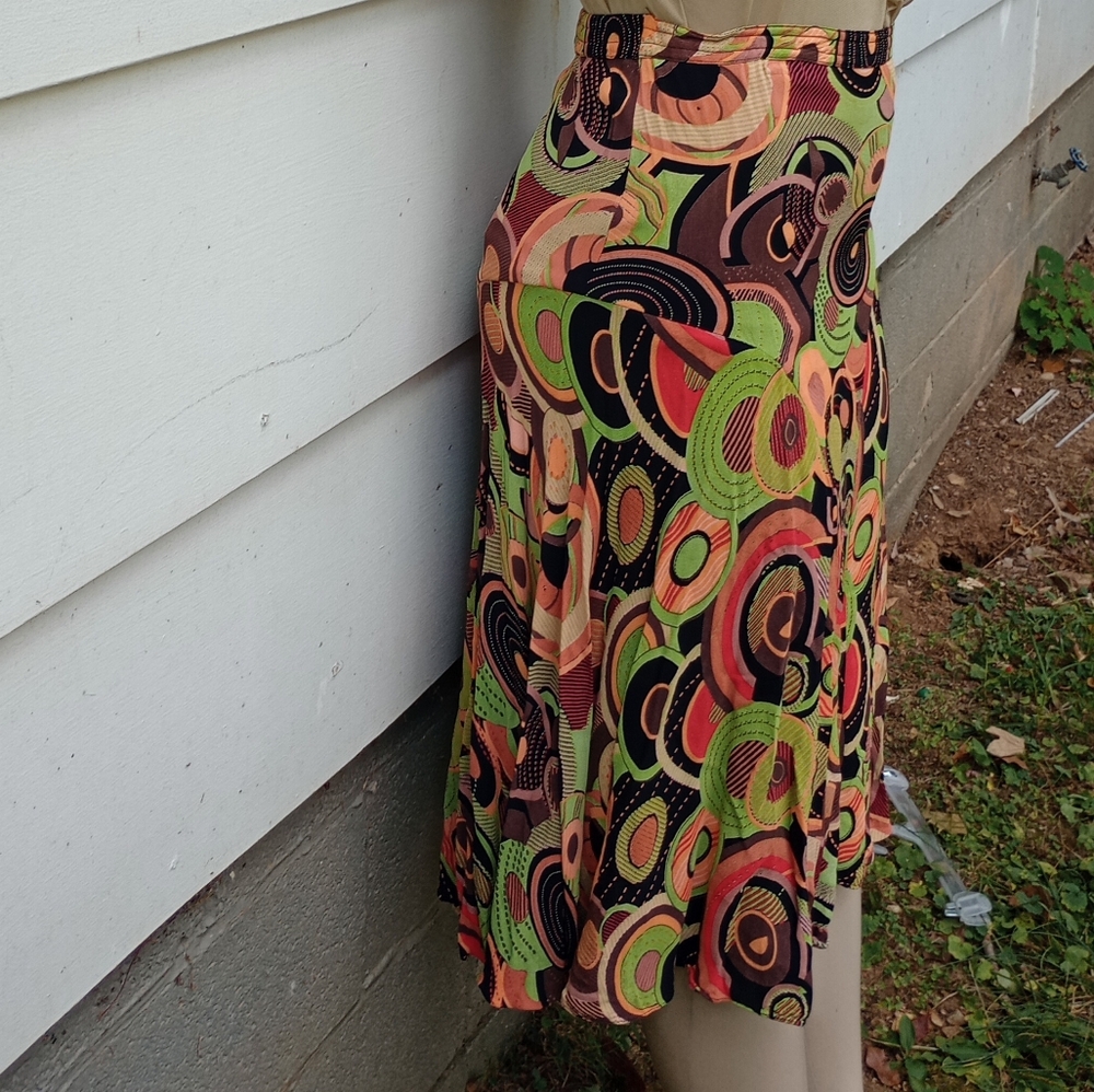 Vintage Earthy Neon Skirt - Picture 6 of 8